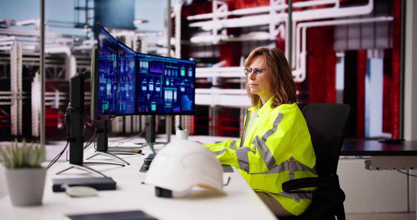 Engineer on a refinery site